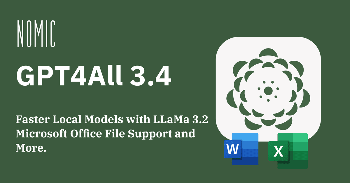 Thumbnail for Introducing Nomic GPT4All v3.4.0: Faster Models and Microsoft Office Support